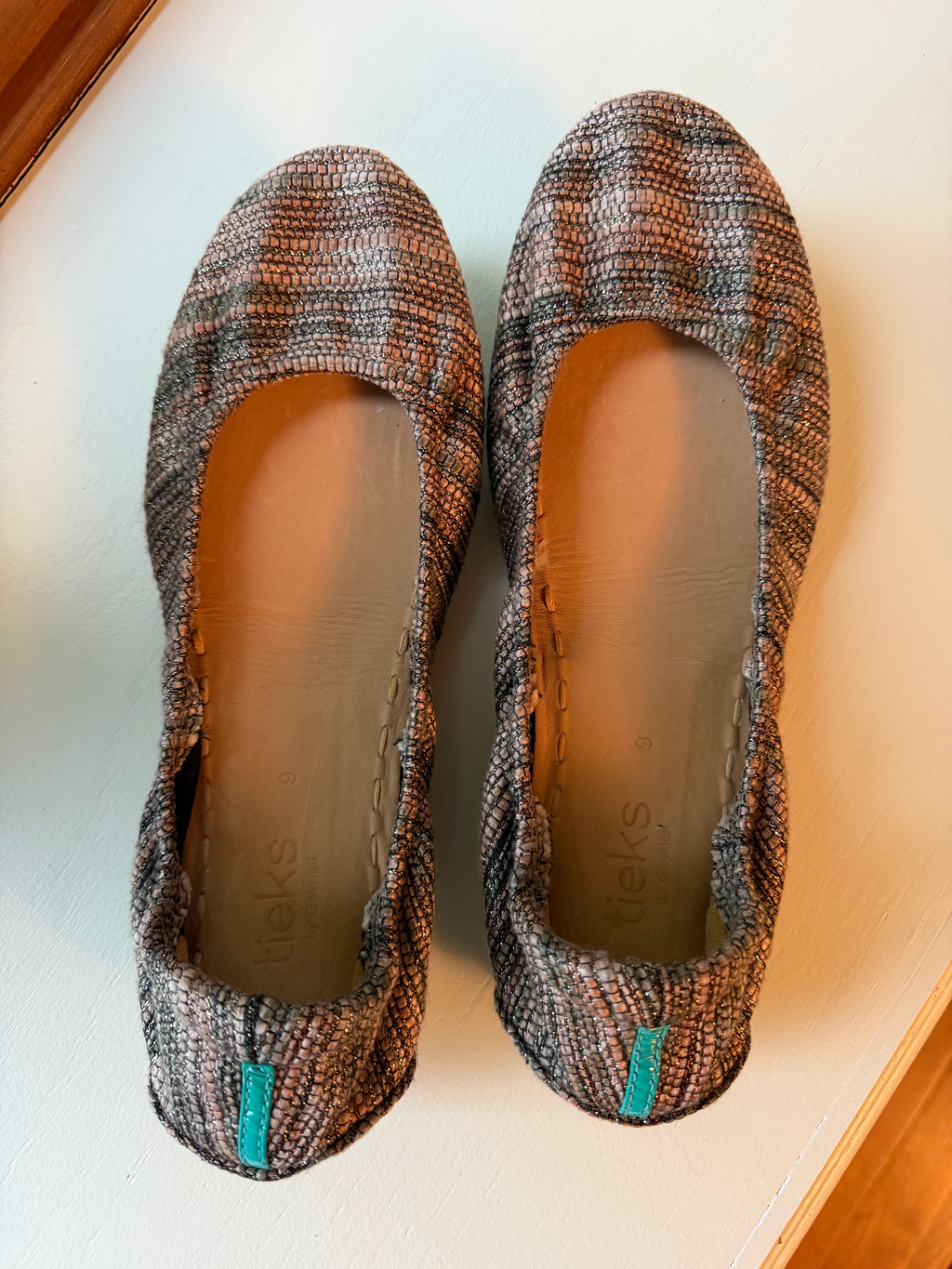 Tieks By Gavrielli Woven Ballet Flats In Brown And Tan